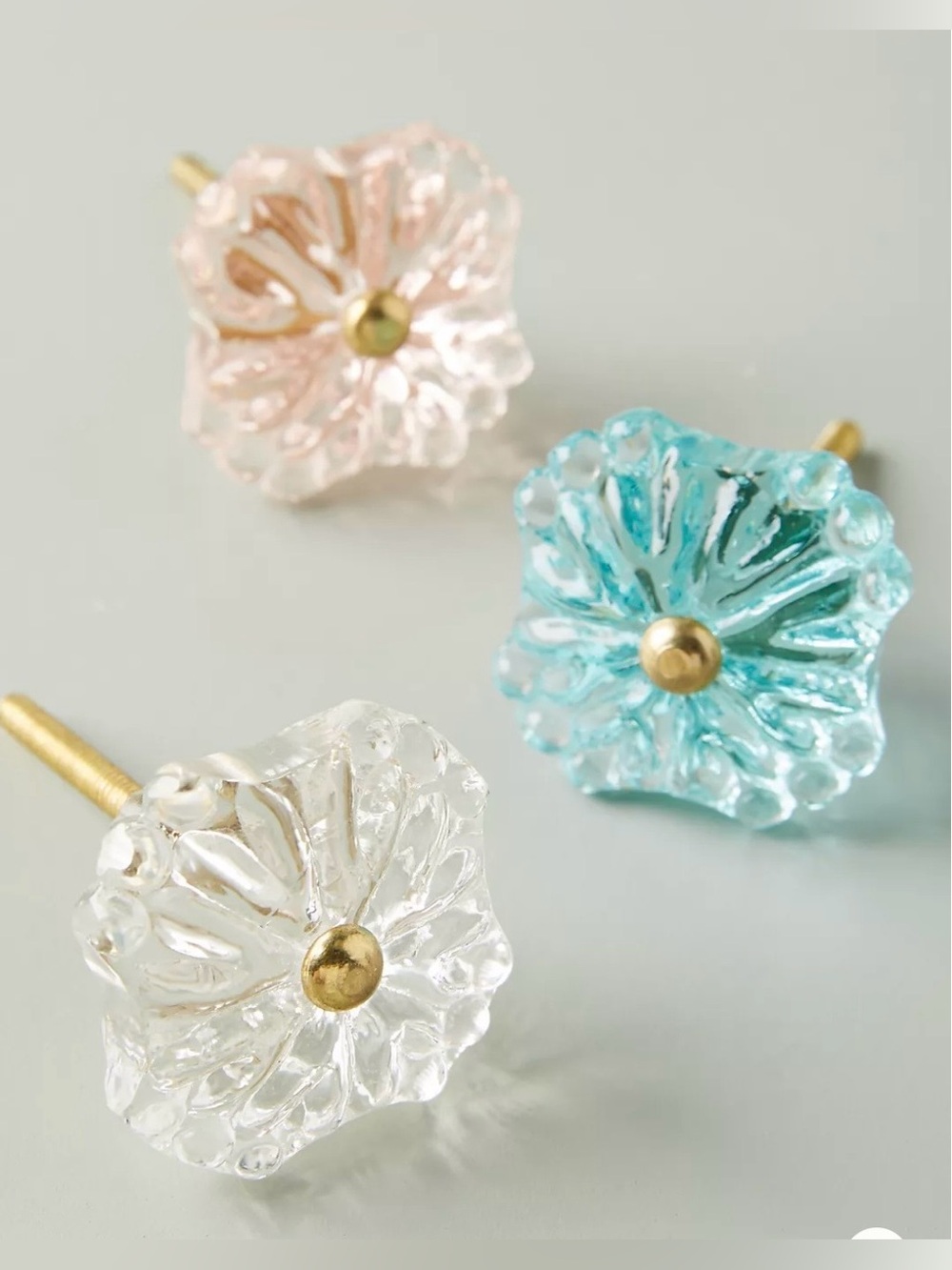 NIB Anthropologie Helena Set of 2 Knobs in Blush